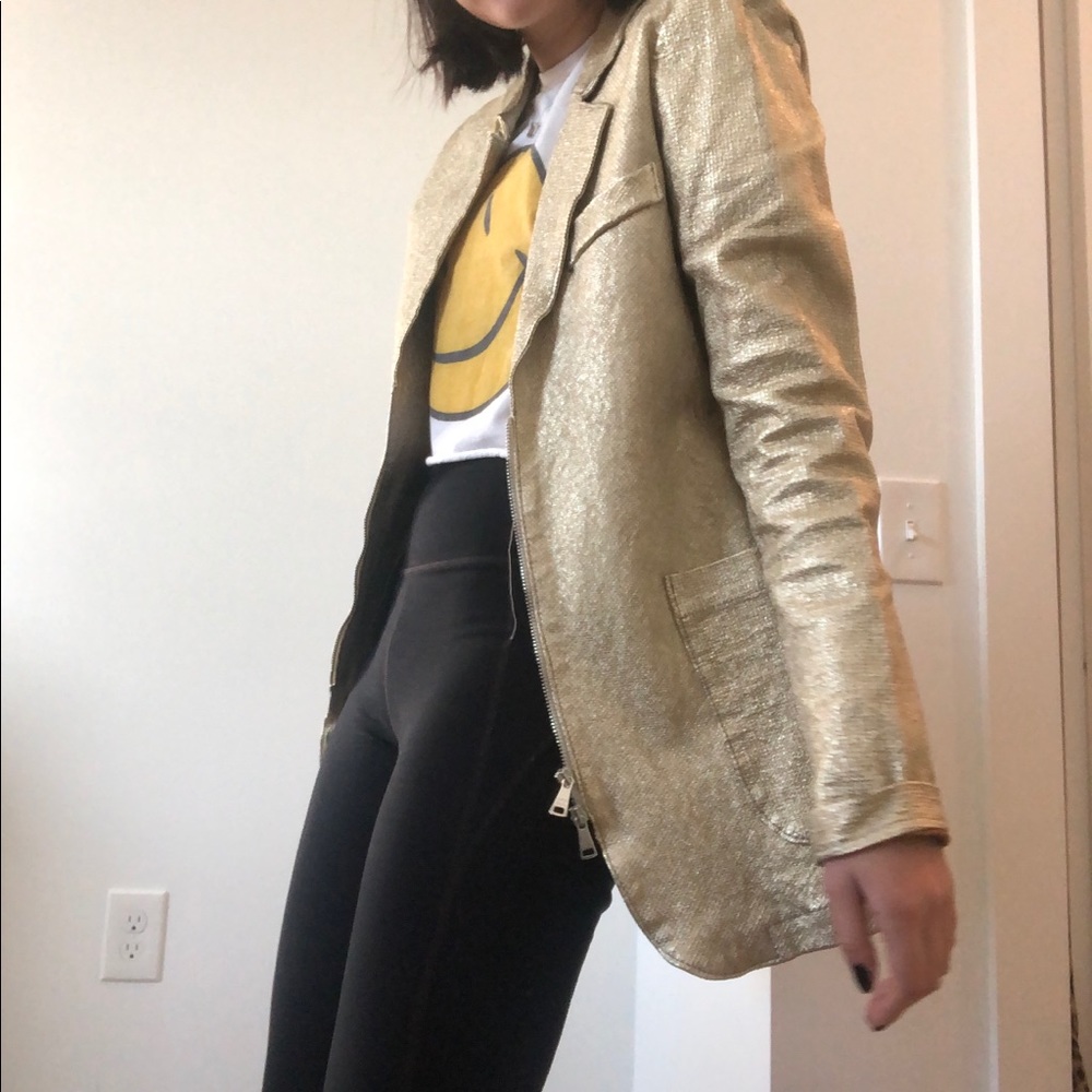 Giorgio Brato Gold Leather Jacket